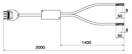 EM-SA1R Analog output + I/O cable CAD drawing