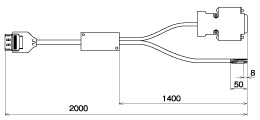 EM-SA1R RS232C + I/O cable CAD drawing